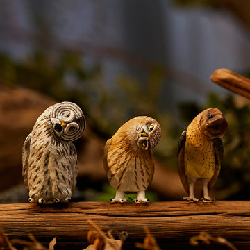 Crooked head Realistic Owl Figurine